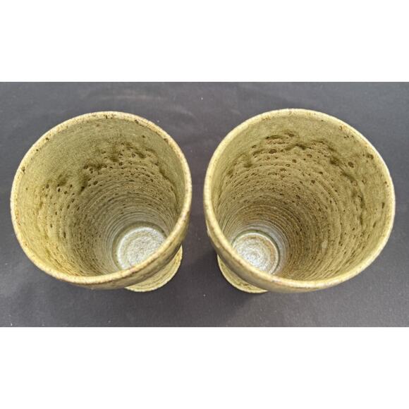 2 Handmade Stoneware Iced tea Style Drinking Glass Tumblers Speckled Glaze - Picture 10 of 11